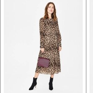 Boden Alba leopard print midi dress size 14R